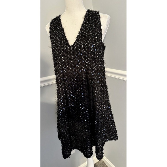 Altar'd State Dress Size S Shift Black Sequin Sleeveless Short 100% Polyester‎ - Picture 9 of 10